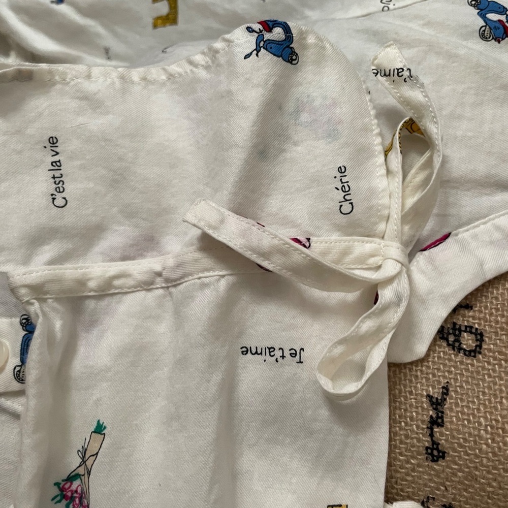 Talbots "French" Split Neck Button Down Blouse - image 3